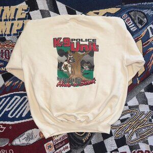 Vintage 90s Y2K Police K-9 Graphic Crewneck Sweater Size L